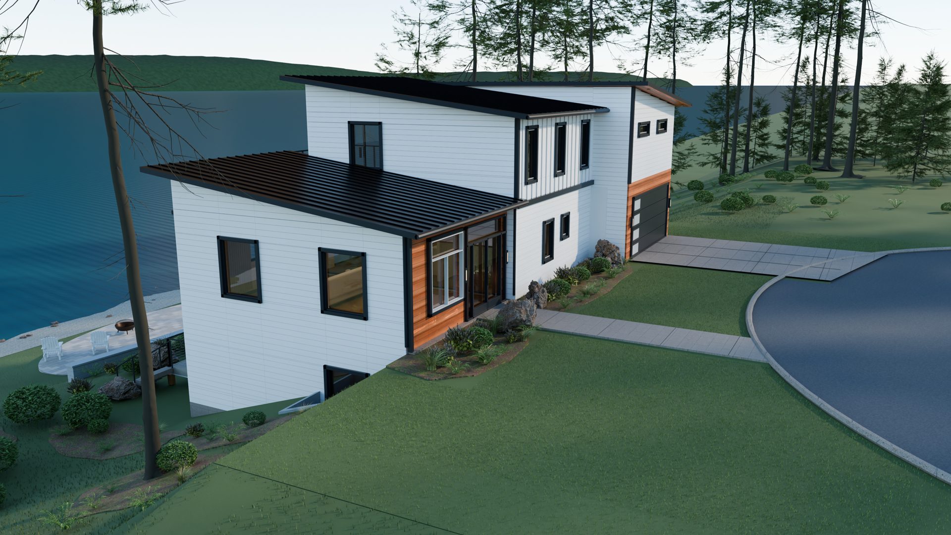3D Model Study · Left Garden Approach